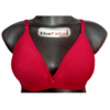 TheFaha - Women's Non-Padded Demi Cup Wire Free Plunge Bra - Red