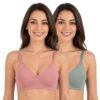 The Faha Women's Cotton Full Coverage Padded Wirefree Everyday Bra | Pack of 2
