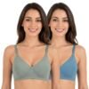 The Faha Women's Cotton Full Coverage Padded Wirefree Everyday Bra | Pack of 2