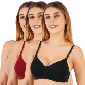 The Faha Women's Cotton Full Coverage Non-Padded Wirefree Everyday Bra | Combo