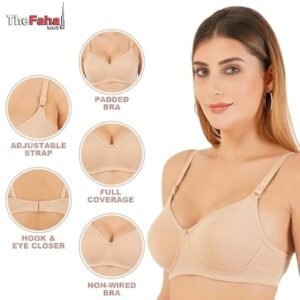The Faha Women's Cotton Full Coverage Non-Padded Wirefree Everyday Bra | Pack of 2
